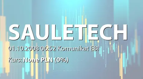 Saule Technologies S.A.: Zatwierdzenie prospektu emisyjnego spĂłłki IZNS Iława SA  (2008-10-01)