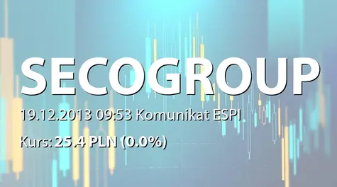 Seco/Warwick S.A.: Uchwała Zarządu GPW SA ws. dopuszczenia i warunkowego wprowadzenia do obrotu akcji serii E  (2013-12-19)