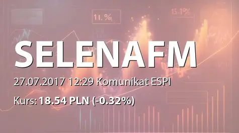 Selena FM S.A.: Umowa kredytowa spółki zależnej z Sberbank (2017-07-27)