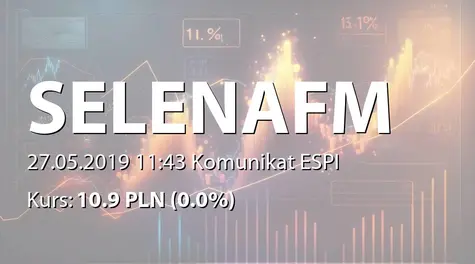 Selena FM S.A.: ZWZ - podjÄte uchwały: 0,30 PLN dywidendy na akcjÄ, zmiany w RN (2019-05-27)