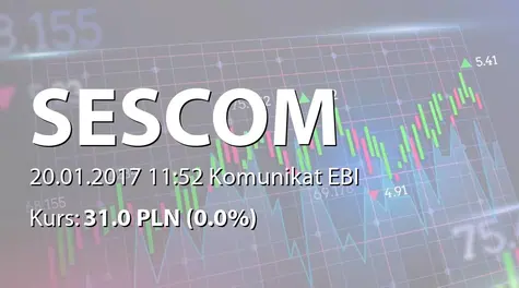 Sescom S.A.: Terminy przekazywania raportĂłw w roku obrachunkowym 2016/2017 - korekta (2017-01-20)