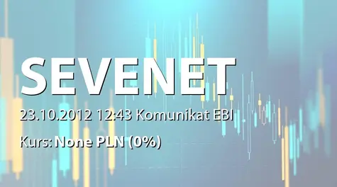 Sevenet S.A.: Aneks do umowy kredytowej i uruchomienie limitu kredytowego - 5 mln zł (2012-10-23)