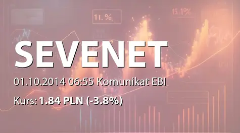 Sevenet S.A.: Ogłoszenie o zwołaniu Nadzwyczajnego Walnego Zgromadzenia Akcjonariuszy SEVENET S.A. na dzień 27 października 2014 roku (2014-10-01)