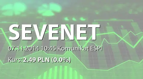 Sevenet S.A.: Ogłoszenie o zwołaniu Zwyczajnego Walnego Zgromadzenia Akcjonariuszy SEVENET S.A. na dzień 04 grudnia 2014 roku (2014-11-07)