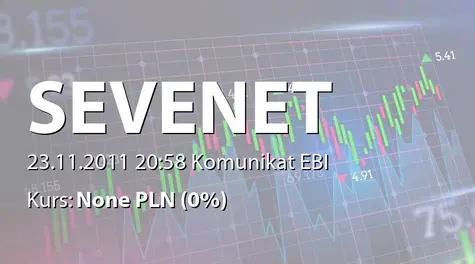 Sevenet S.A.: Umowa ze spółką z branży finansowej - 1,1 mln zł (2011-11-23)