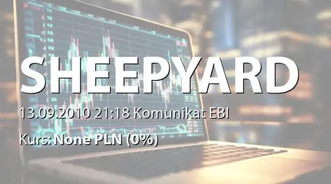 Sheepyard S.A.: Strategia oraz prognozy spółki (2010-09-13)