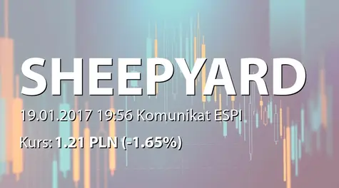 Sheepyard S.A.: Zbycie akcji przez Prezesa Zarządu (2017-01-19)