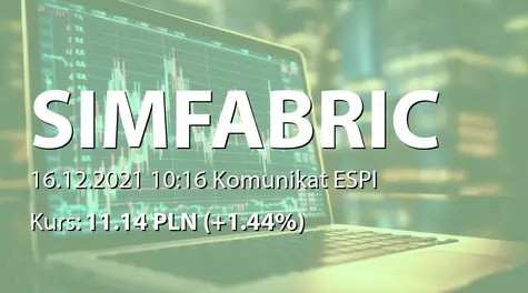 SimFabric S.A.: List intencyjny na zakup gruntu pod budowę centrum badawczo-rozwojowego (2021-12-16)