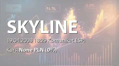 Skyline Investment S.A.: Decyzja Urzędu Kontroli Skarbowej w Warszawie określająca zobowiązanie podatkowe (2008-04-19)