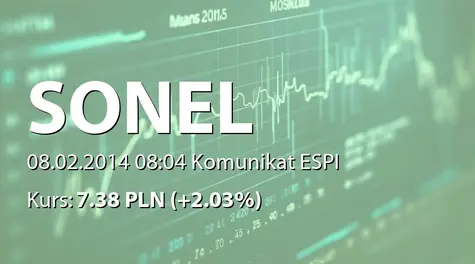 Sonel S.A.: Zawiązanie spółki z partnerem zagranicznym Holley Metering Ltd. (2014-02-08)