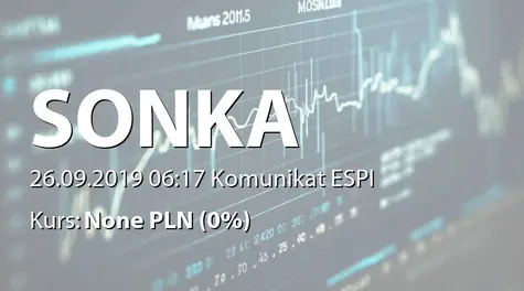 Sonka S.A.: Korekta raportu ESPI 2/2019 (2019-09-26)