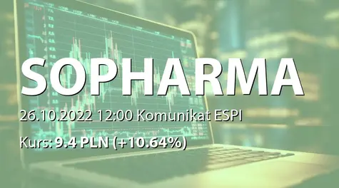 Sopharma AD: Initiating a procedure for the merger with subsidiary Biopharm-Engineering AD (2022-10-26)