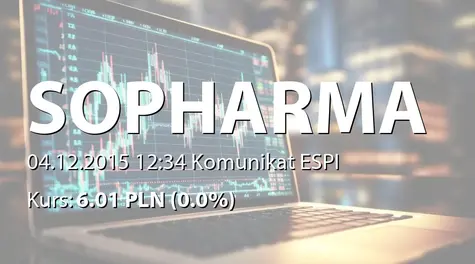 Sopharma AD: Monthly report for November 2015 (2015-12-04)