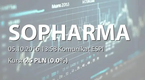 Sopharma AD: Negocjacje z Homogen AD ws. sprzedaży akcji (2016-10-05)