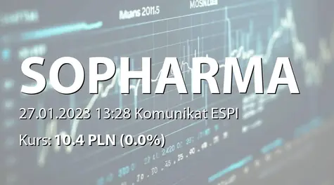 Sopharma AD: Submitting for approval for an agreement for conversion by merger of the subsidiary company Biopharm-engineering AD (2023-01-27)