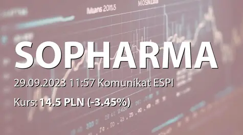 Sopharma AD: Umowa spółki zależnej z Pharmalogistika AD (2023-09-29)