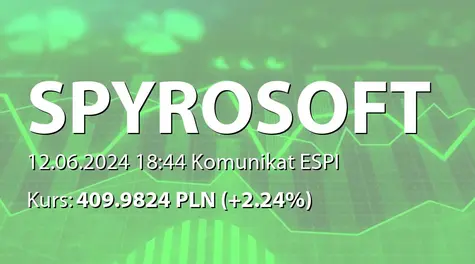 SpyroSoft S.A.: ZWZ - podjęte uchwały: podział zysku za rok 2023, emisja akcji serii H, zmiany w RN (2024-06-12)