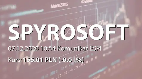 SpyroSoft S.A.: Umowa o dofinansowanie projektu (2020-12-07)