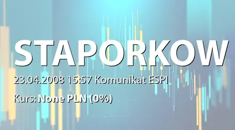 Zakłady Urządzeń Kotłowych Stąporków S.A.: WZA - zwołanie obrad: podział zysku, zmiany w RN (2008-04-23)