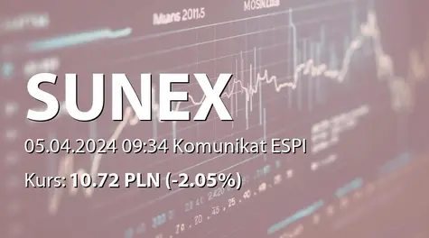Sunex S.A.: Szacunkowe przychody zrealizowane w I kwartale 2024 roku (2024-04-05)