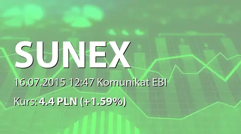 Sunex S.A.: Zmiana terminu przekazania SA-Q2 2015 (2015-07-16)