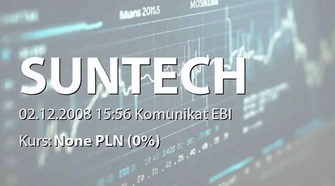 Suntech S.A.: Nabycie przez Emitenta aktywĂłw (2008-12-02)