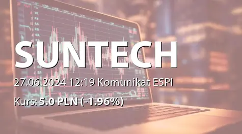 Suntech S.A.: Wypłata dywidendy - 0,04 PLN (2024-06-27)
