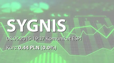 Sygnis S.A.: Korekta raportu ESPI nr 3/2015 (2015-06-08)