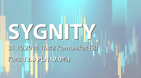 Sygnity S.A.: Informacja o incydentalnym niezastosowaniu zasady części IV pkt 10 Dobrych Praktyk Spółek Notowanych na GPW (2014-10-31)