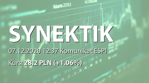 Synektik S.A.: Aneks do umowy z Genomtec SA (2020-12-07)