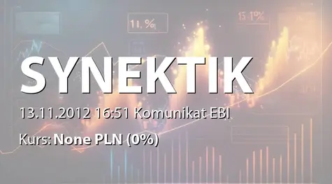 Synektik S.A.: Korekta prognoz wyników finansowych GK na lata 2012-2013 (2012-11-13)