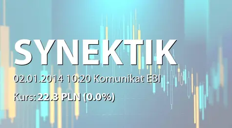 Synektik S.A.: Rozwiązanie oraz zawarcie umowy o wykonywanie zadań autoryzowanego doradcy (2014-01-02)