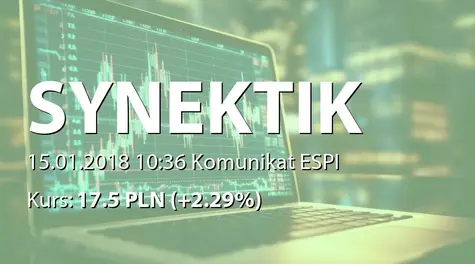 Synektik S.A.: Terminy przekazywania raportów okresowych w 2018 roku (2018-01-15)