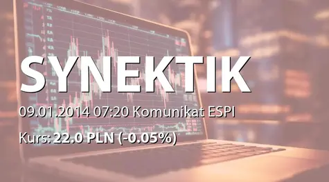 Synektik S.A.: Zakup akcji przez Noble Funds TFI SA (2014-01-09)