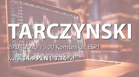 Tarczyński S.A.: Rekomendacja Zarządu ws. podziału zysku za rok 2019 (2020-04-29)