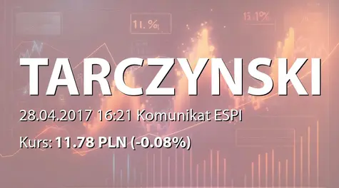 Tarczyński S.A.: ZWZ - podjęte uchwały: wypłata dywidendy - 0,65 PLN, zmiany w RN (2017-04-28)