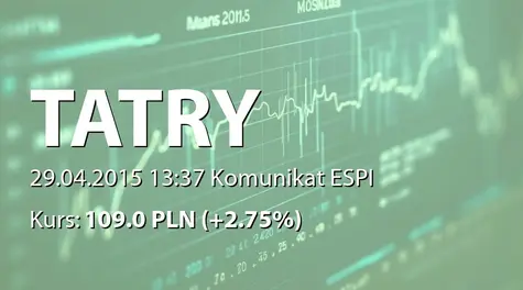 Tatry Mountain Resorts, a.s.: Acquisition-disposal of a large shareholding Clearstream Banking  27-4-2015 (2015-04-29)