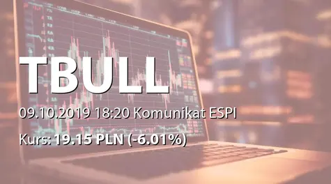 T-Bull S.A.: Informacja produktowa (2019-10-09)