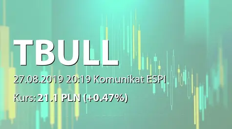 T-Bull S.A.: Informacja produktowa (2019-08-27)