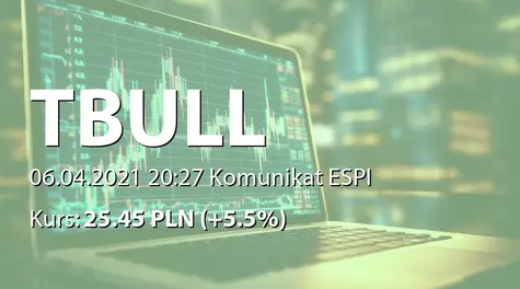 T-Bull S.A.: NWZ - podjęte uchwały: program motywacyjny i emisja akcji serii H (2021-04-06)