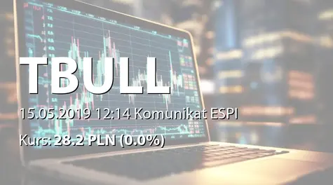 T-Bull S.A.: Raport za kwiecieĹ 2019 (2019-05-15)