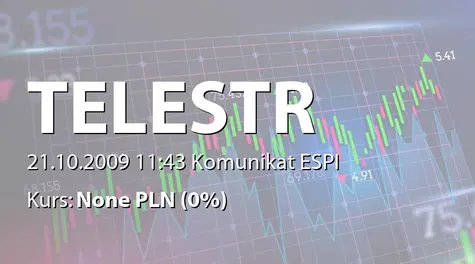 Telestrada S.A.: Wstępne dane finansowe grupy za wrzesiań 2009 r (2009-10-21)