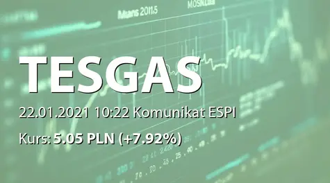 Tesgas S.A.: Wybór oferty Spółki przez Polską Spółkę Gazownictwa sp. z o.o. (2021-01-22)