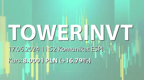 Tower Investments S.A.: NWZ (13:00) - projekty uchwał: emisja akcji serii D i E (2024-06-17)