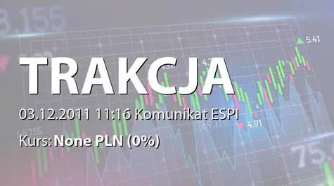 Trakcja S.A.: Umowa konsorcjum z AB Lietuvos geležinkeliai - 277,5 mln zł (2011-12-03)