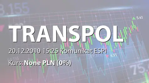 Trans Polonia S.A.: Informacja o przychodach osiągniętych w listopadzie 2010 r. (2010-12-20)