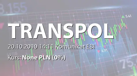 Trans Polonia S.A.: Informacja o przychodach osiągniętych we wrześniu 2010 r. (2010-10-20)