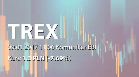 TREX S.A.: Terminy przekazywania raportĂłw w 2017 roku (2017-01-09)