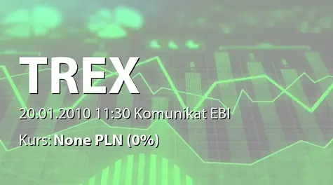 TREX S.A.: Zmiana terminu przekazania raportu SA-Q4 2009 (2010-01-20)