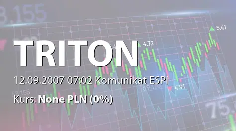 Triton Development S.A.: Porozumienie z Kobus &#8211; Organizacja i Zarządzanie sp. z o.o. dot. terminu zapłaty za udziały (2007-09-12)